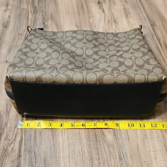 Coach Signature Marlon Women's Dark Brown and Tan Hobo Bag - Picture 6 of 17